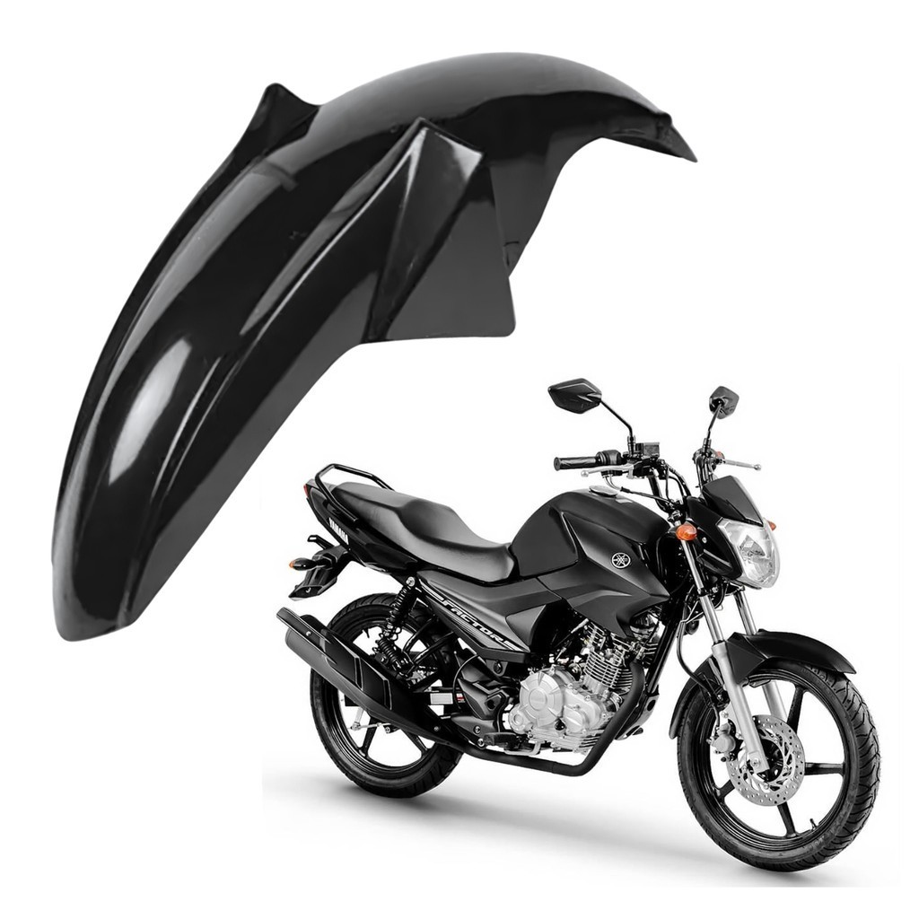 PARALAMA DIANTEIRO PRETO METÁLICO YBR FACTOR 125 150 ED 2016 2017 2018 2019 2020 PARAMOTOS YAMAHA