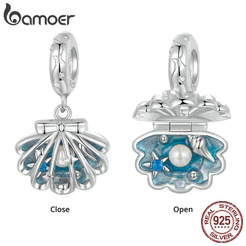 Bamoer 925 Sterling Sliver Charm Shell Design Pingente Acessórios Para Pulseira