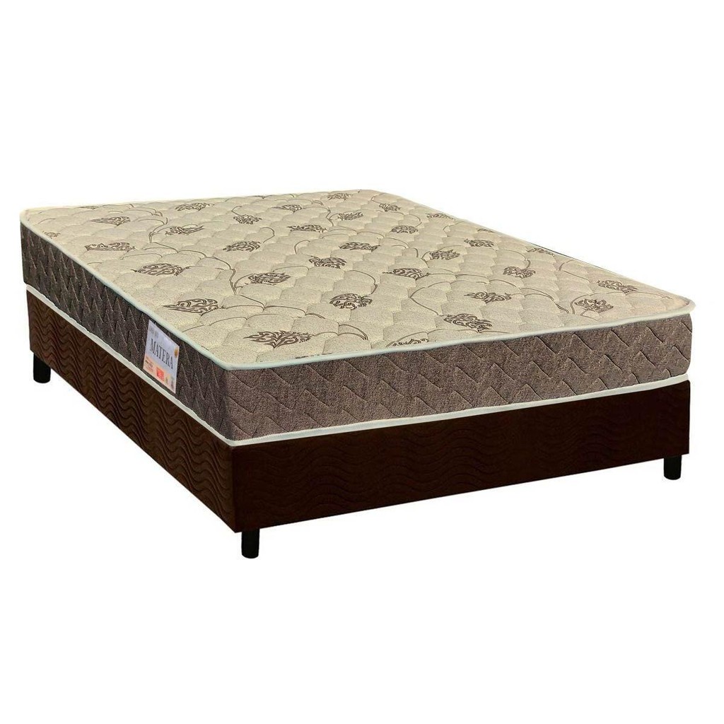 Conjunto Box Casal: Colchão Anatômico Orthoflex D33/EP Matera + Base CRC Suede Brown(138x188) - Home & Living