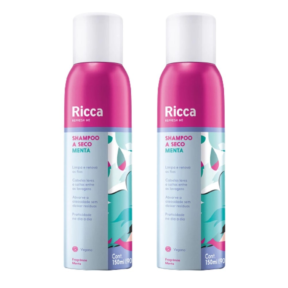 Kit 2 Shampoo a Seco Cuca Fresca Menta Antioleosidade Ricca 150ml