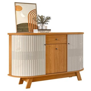 Aparador Para Sala Buffet Ambiente Monza Cinamomo Off White - Madetec em Oferta na Shopee