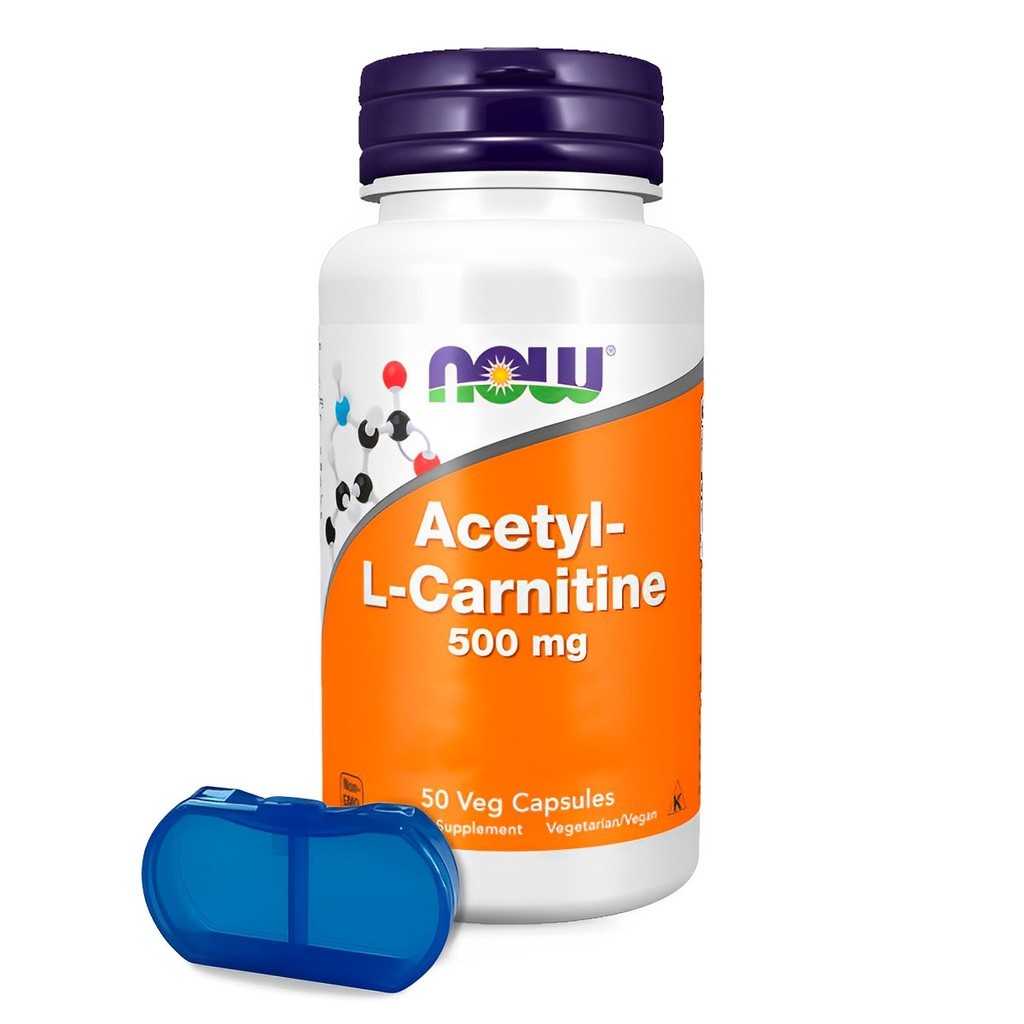 Acetil L-carnitina 500mg Now Foods 50 Caps + Porta Cápsulas em Oferta na Shopee