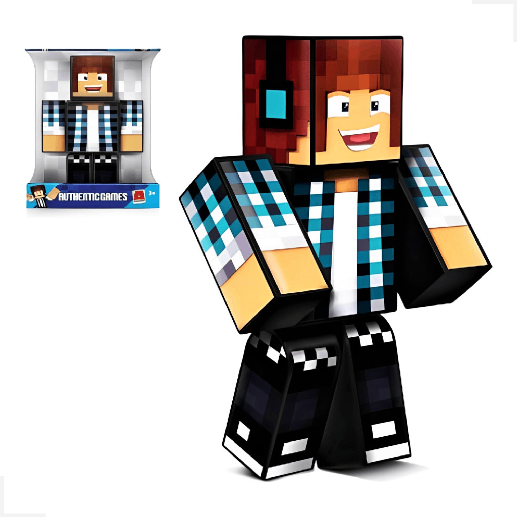 BONECO AUTHENTIC GAMES 35CM YOUTUBER MINECRAFT ORIGINAL