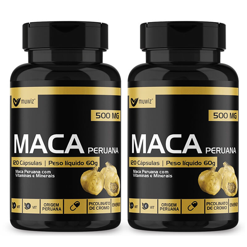 KIT 2 MACA PERUANA + VIT C SELÊNIO ZINCO 120 Cáps MUWIZ