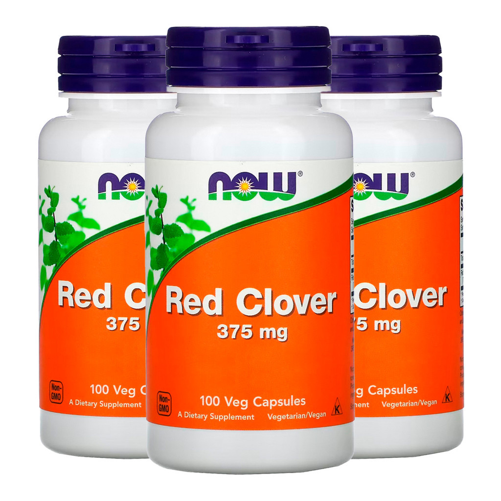Kit 3x Trevo Vermelho 375mg Now Foods 100 Veg Caps Importado/Made in Usa