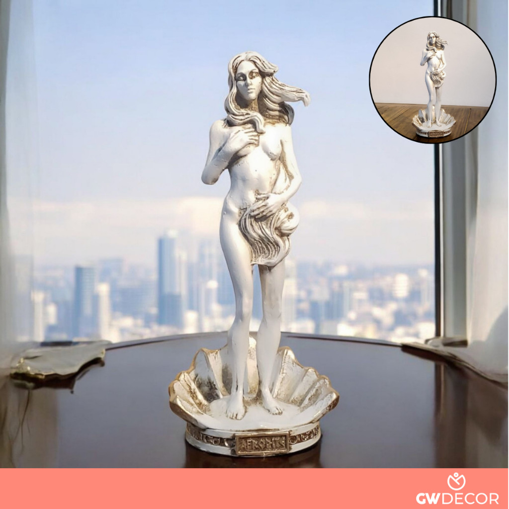 Afrodite Deusa do Amor Estatueta em Resina 20cm Beleza Venus