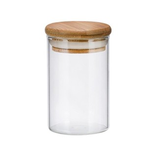 Pote de Vidro Hermético com Tampa de Bambu 9 x10cm - 450ml em Oferta na Shopee