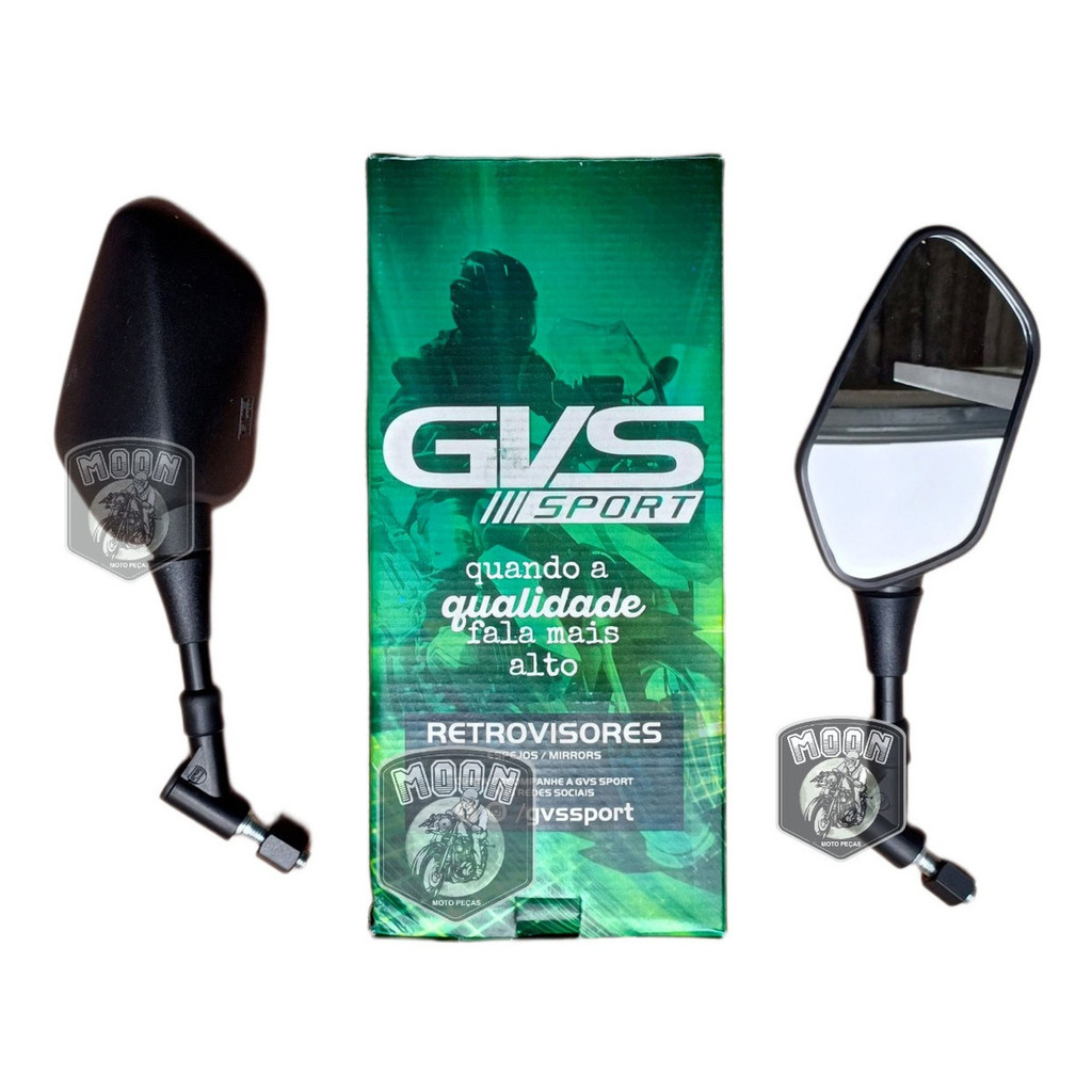 Retrovisor Rosca Honda Yamaha Giro 360 Gvs Convexa Original em Oferta na Shopee