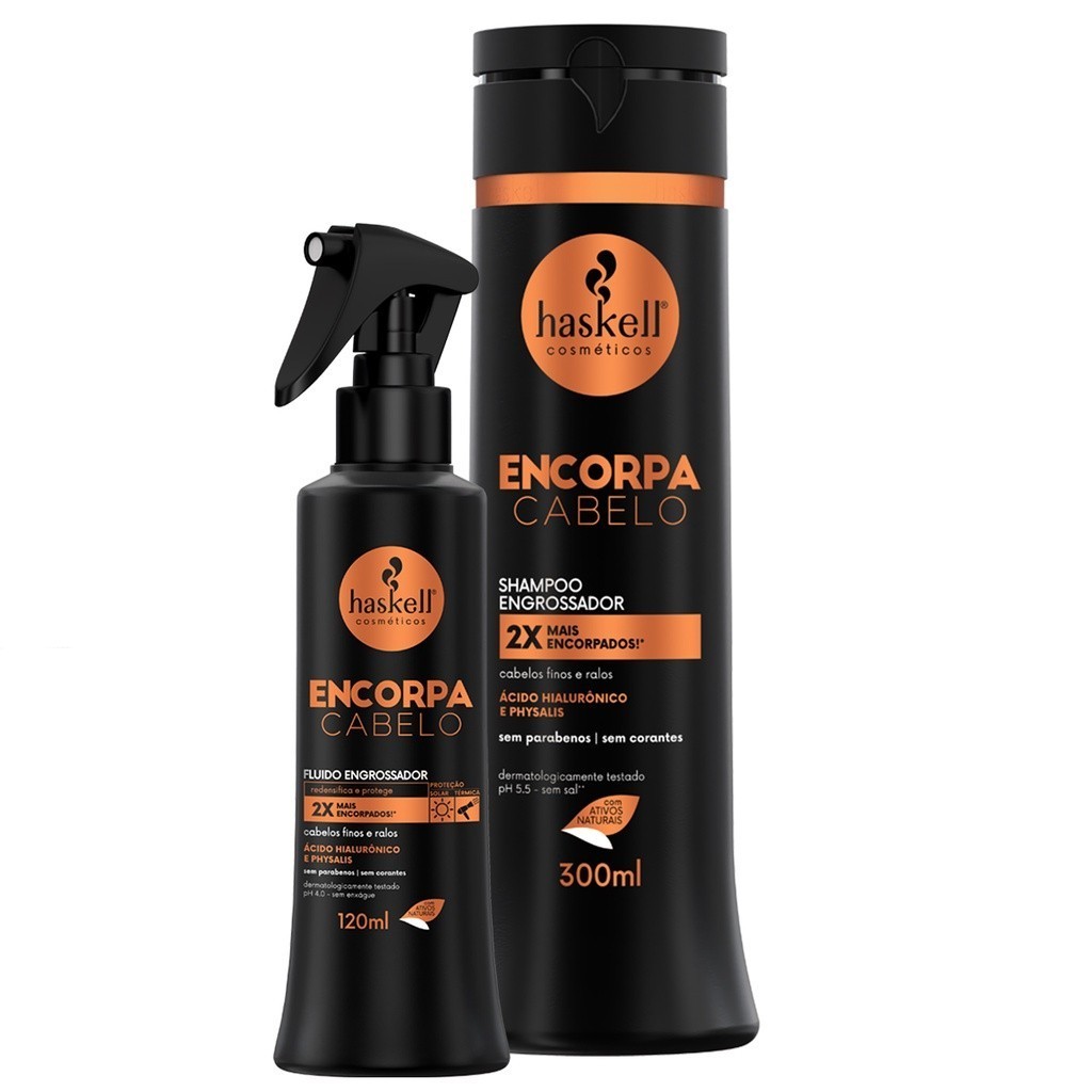Kit Haskell Shampoo Encorpa Cabelo 300ml + Fluido 120ml