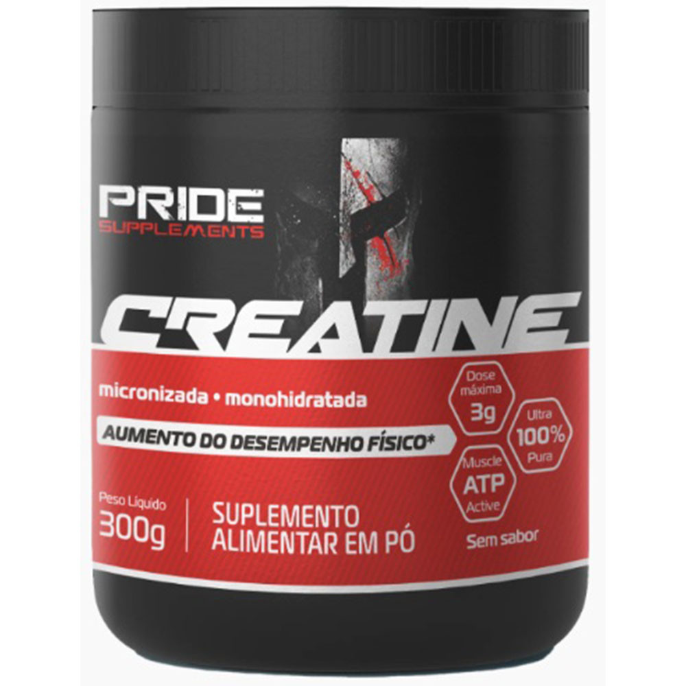 Creatina Micronizada Monohidratada Pura Pote 300g Pride em Oferta na Shopee