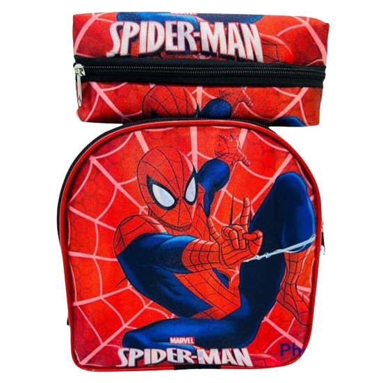 Kit Lancheira + Estojo Vermelho Para Menino do Herói Spider. Promoção Volta as Aulas 2023 - Envio Imediato em Oferta na Shopee