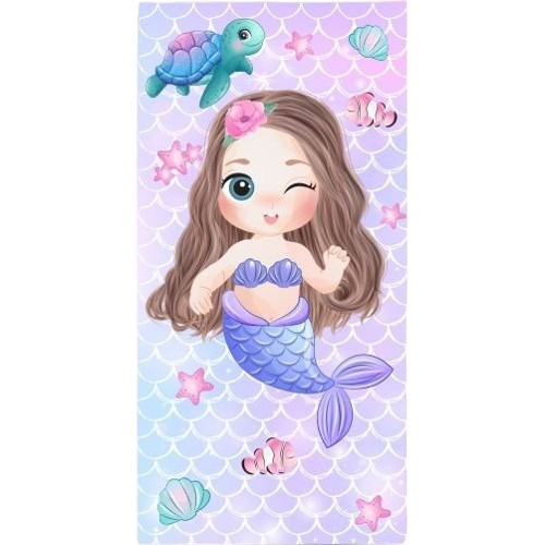 Painel Festa Lateral Sereia Cute Fofa 1x2 Em Tecido  em Oferta na Shopee