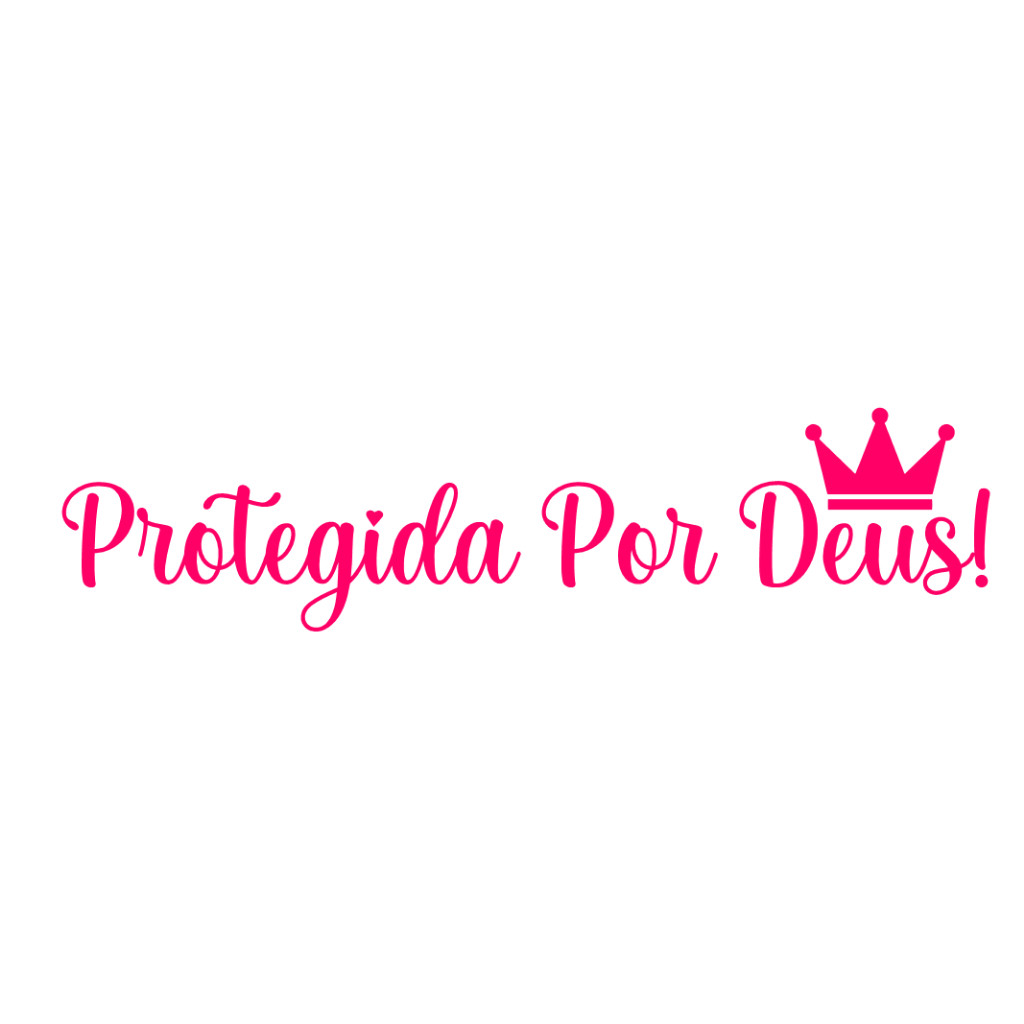 Adesivo Frase Protegida por Deus 30 x 3,5CM rosa coroa