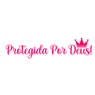 Adesivo Frase Protegida por Deus 30 x 3,5CM rosa coroa em Oferta na Shopee