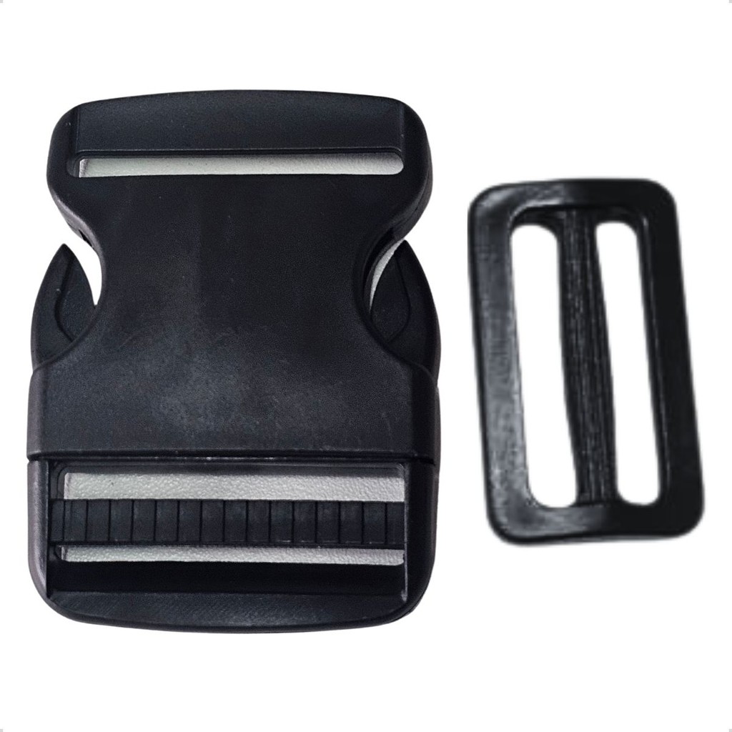 Kit 2 Fechos Engate Rápido 50mm + 4 Reguladores Alças