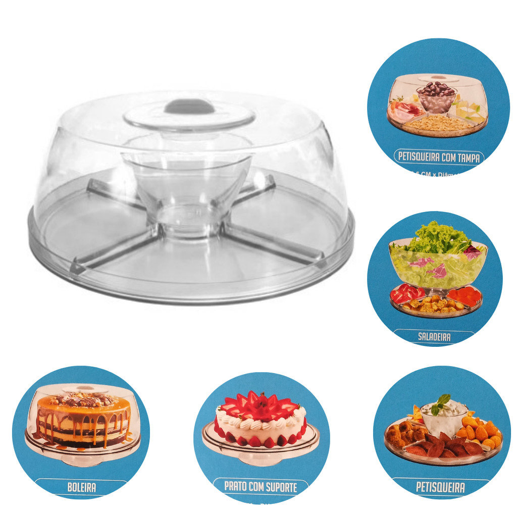 Petisqueira com Tampa Acrílico: Onde Comprar | BuscaProdutos