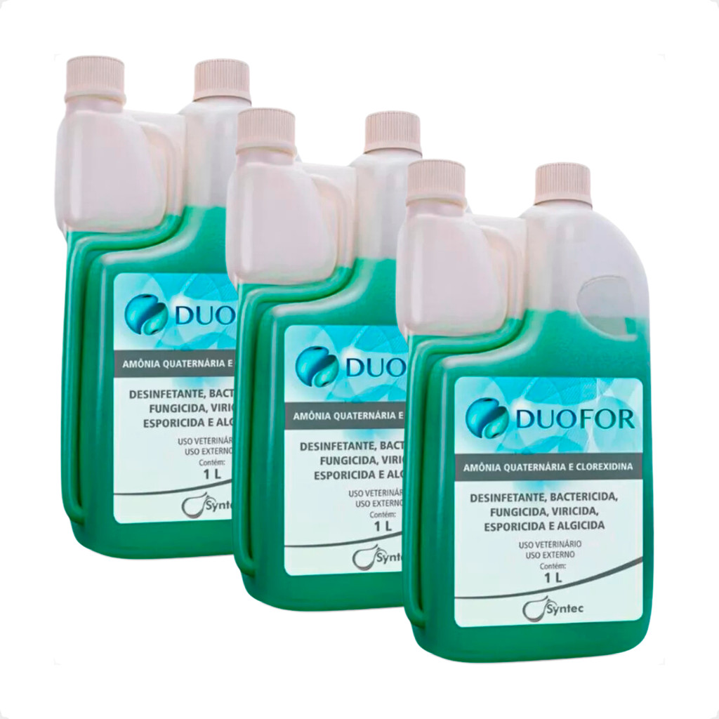 Kit 3 Duofor Syntec Bactericida Desinfetante - 1 Litro