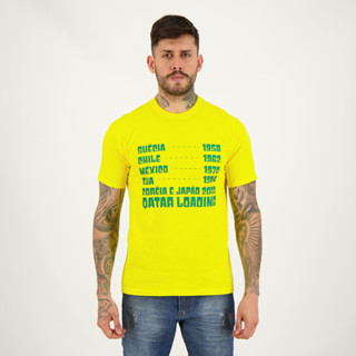 Camisa Brasil Copas Amarela em Oferta na Shopee