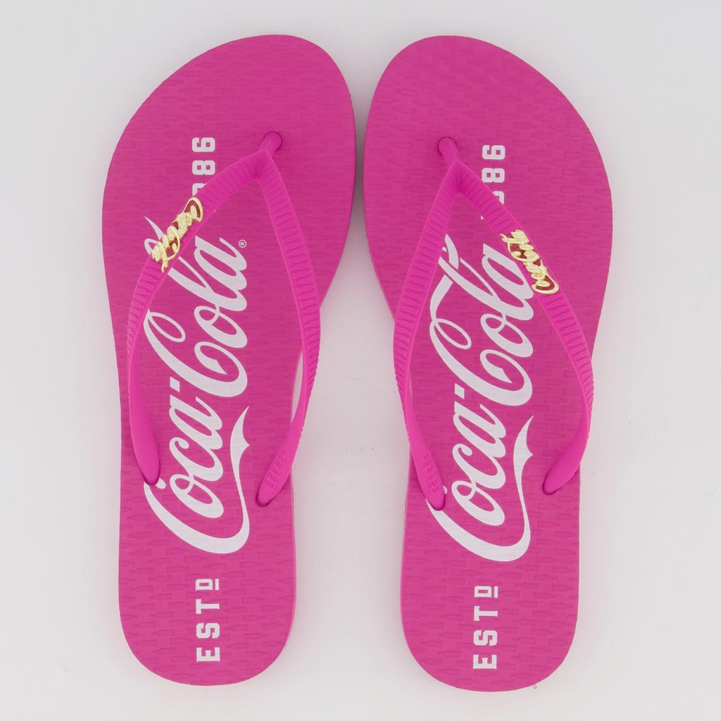 Chinelo Coca Cola 1886 Feminino Rosa