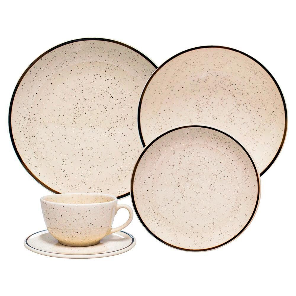 Aparelho de Jantar Oxford Brisa 40 peças Cerâmica em Oferta na Shopee