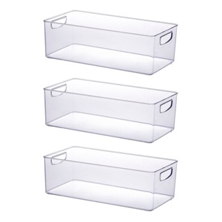 Organizador Geladeira Cozinha Acrílico 40x21x13 Cm Kit 3 Un Cor Transparente em Oferta na Shopee