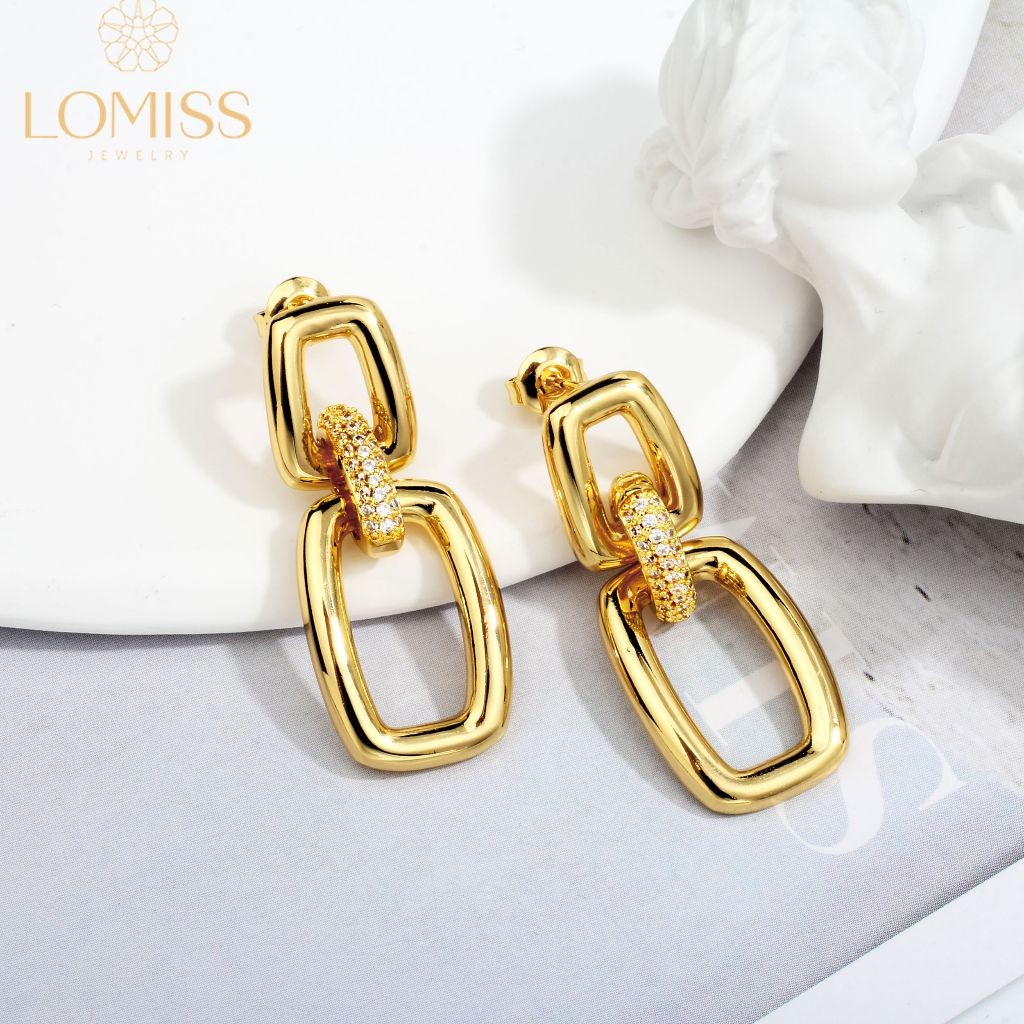 Brinco Delicado Elegante Antialérgico Curvo Folheado Ouro 18k a Platina Zircônia Cravejada Luxo em Oferta na Shopee