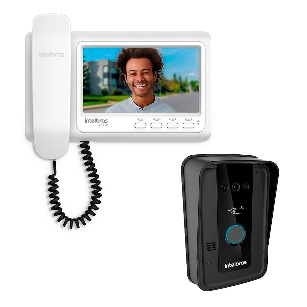 Vídeo Porteiro Intelbras IVR 7 ID, LCD 7", Monofone, Branco em Oferta na Shopee