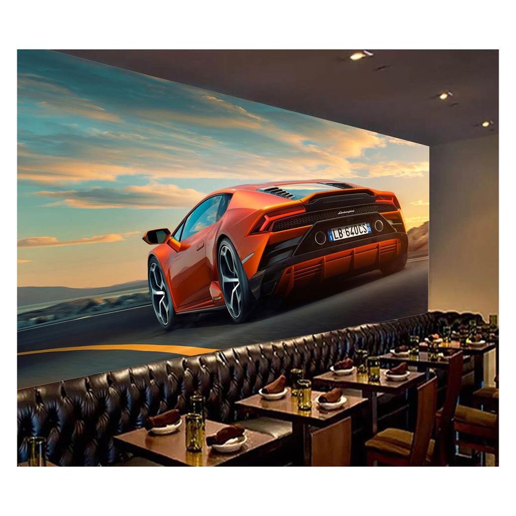 Adesivo de parede carro lamborghini esportivo sport corrida lambo estrada papel de parede m² CAR 198