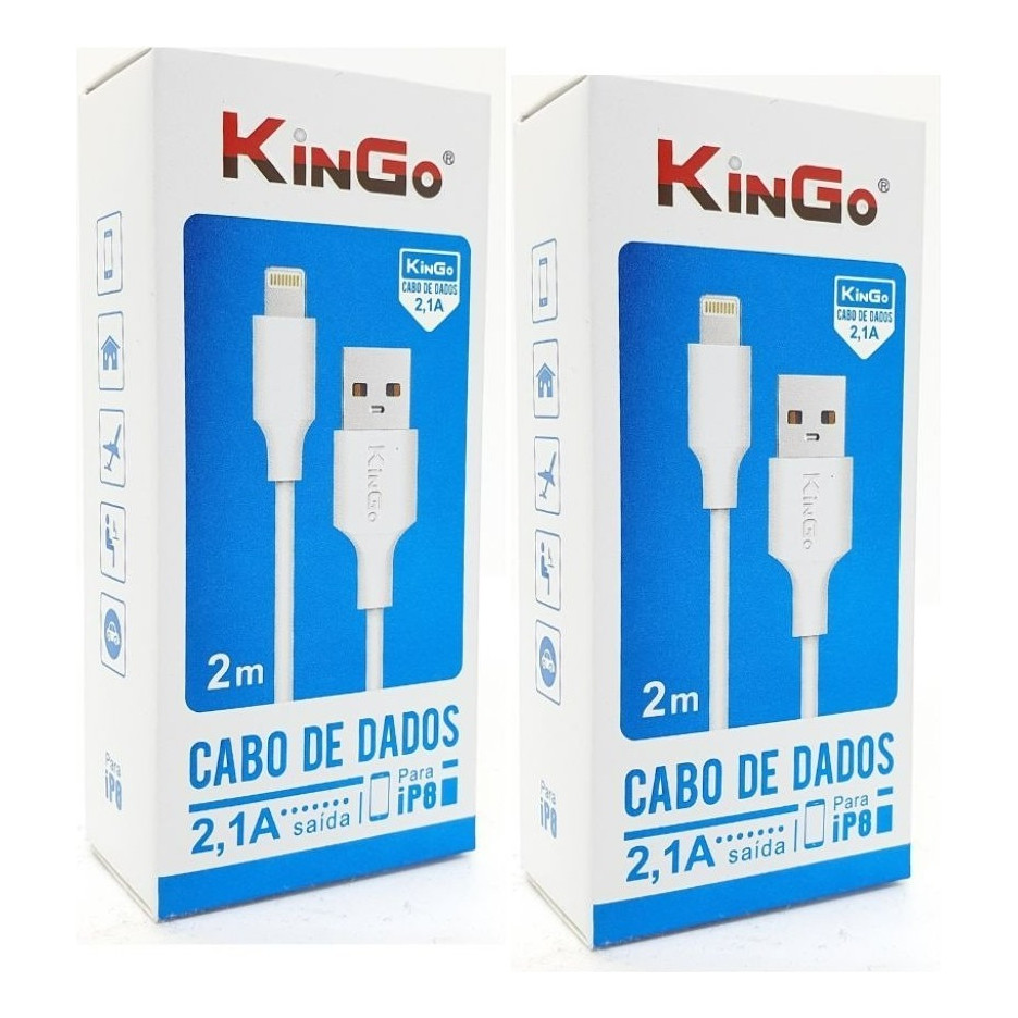 Cabo Usb Kingo P/ iPhone 11 Pro Max 2mt Resistente Cor Branco