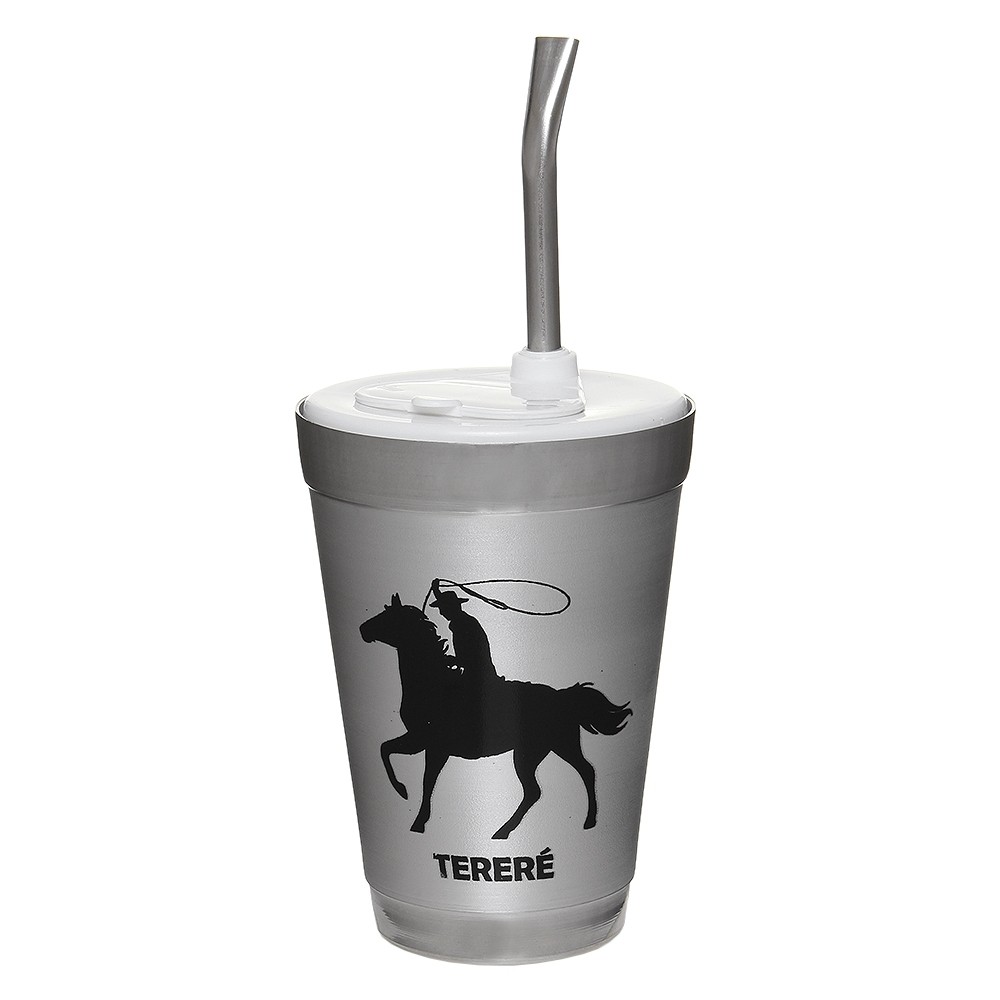 Copo de Alumínio para Tereré com Tampa e Bomba Rodeo West 27017