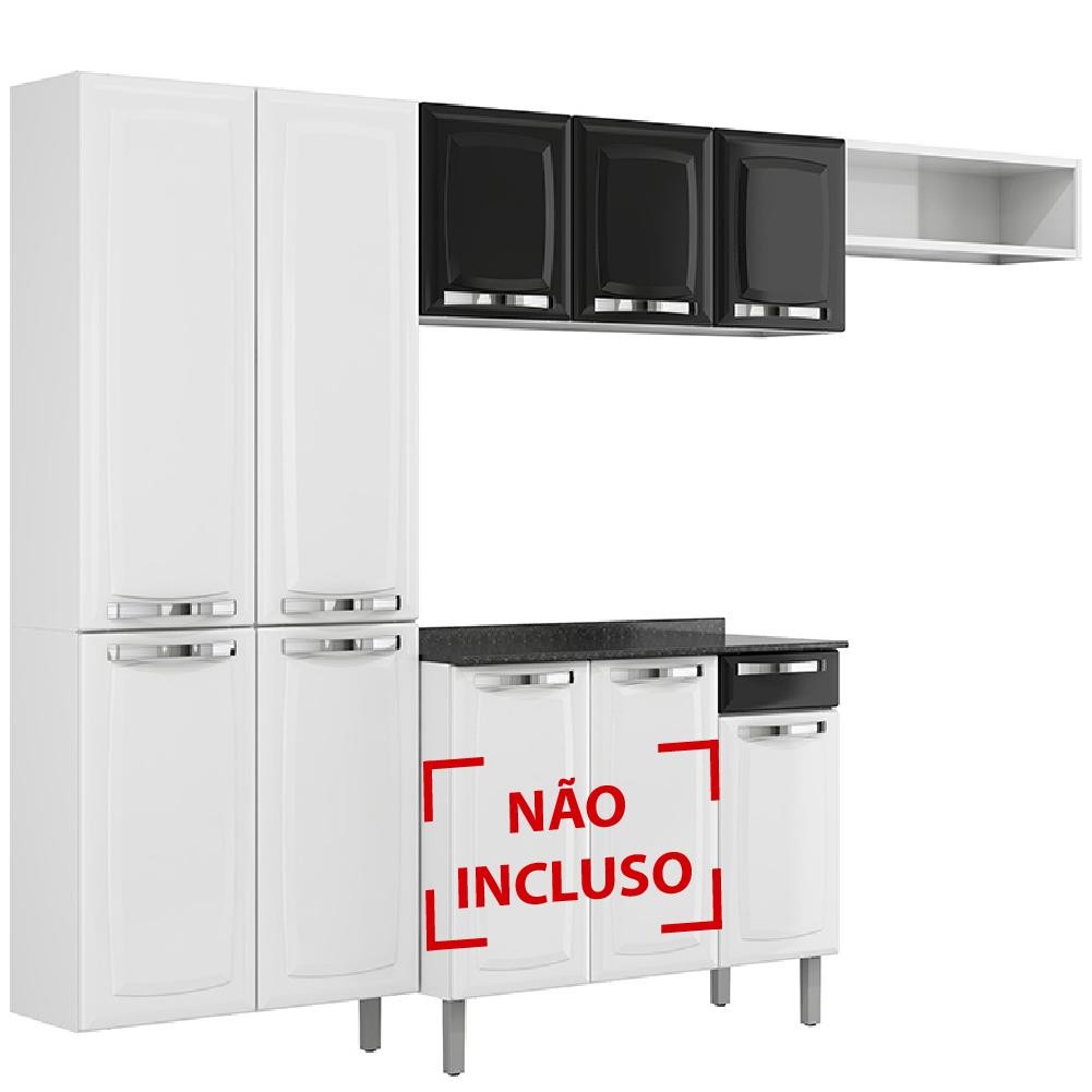 Cozinha Itatiaia Rose Compacta 3 Pecas Branco/Preto