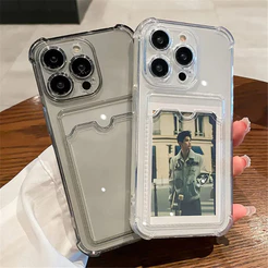 Para Xiaomi 14 14T Pro Poco C71 C75 C65 C61 X6 M6 4G 5G Slot Cartão Transparente Caso De Telefone Carteira Macia Anti Ch