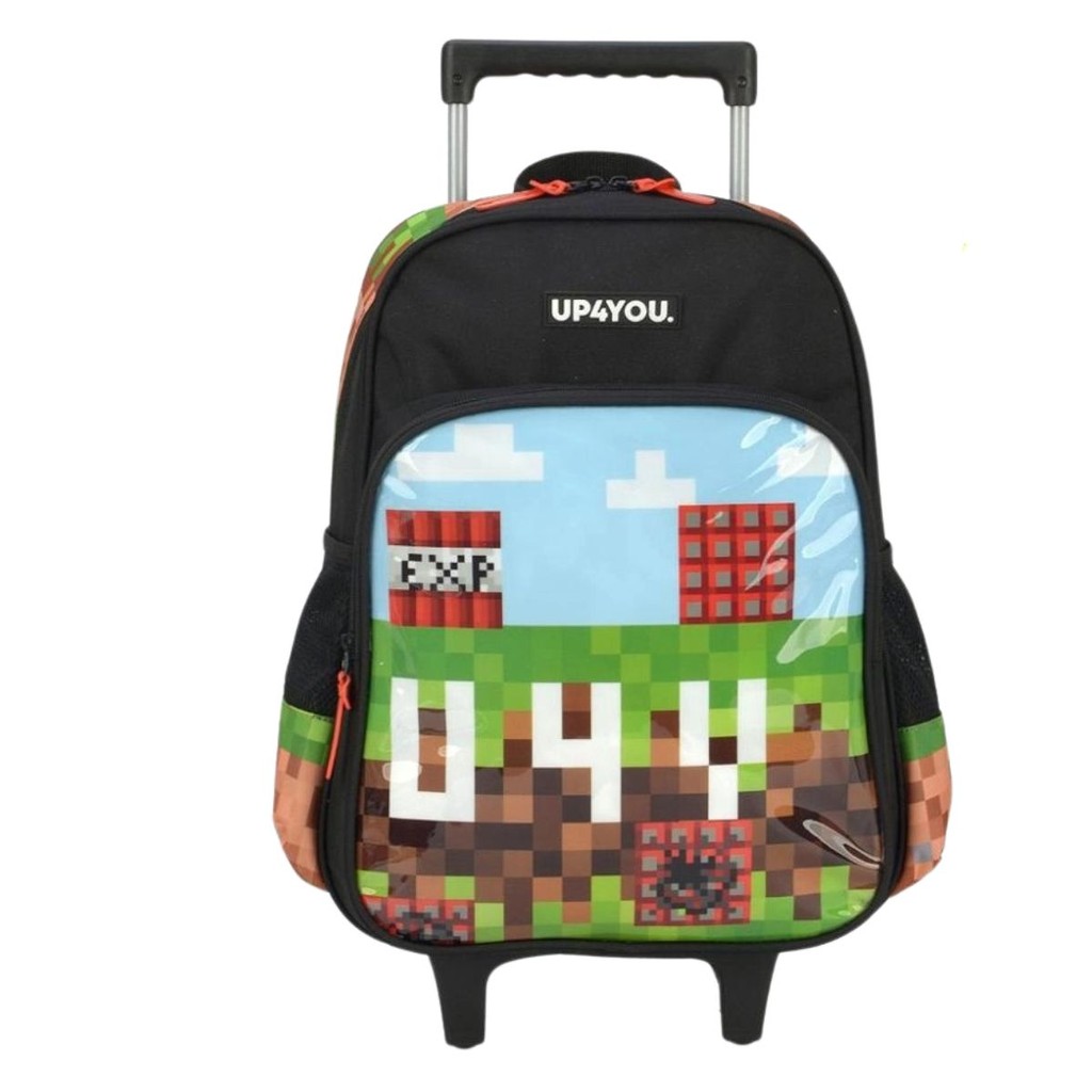 Mochila Rodinhas Infantil Escolar Game Preto Up4You Minecraft Luxel