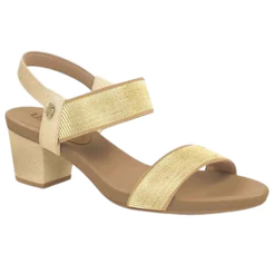 SANDALIA USAFLEX SALTO BLOCO OURO LIGHT