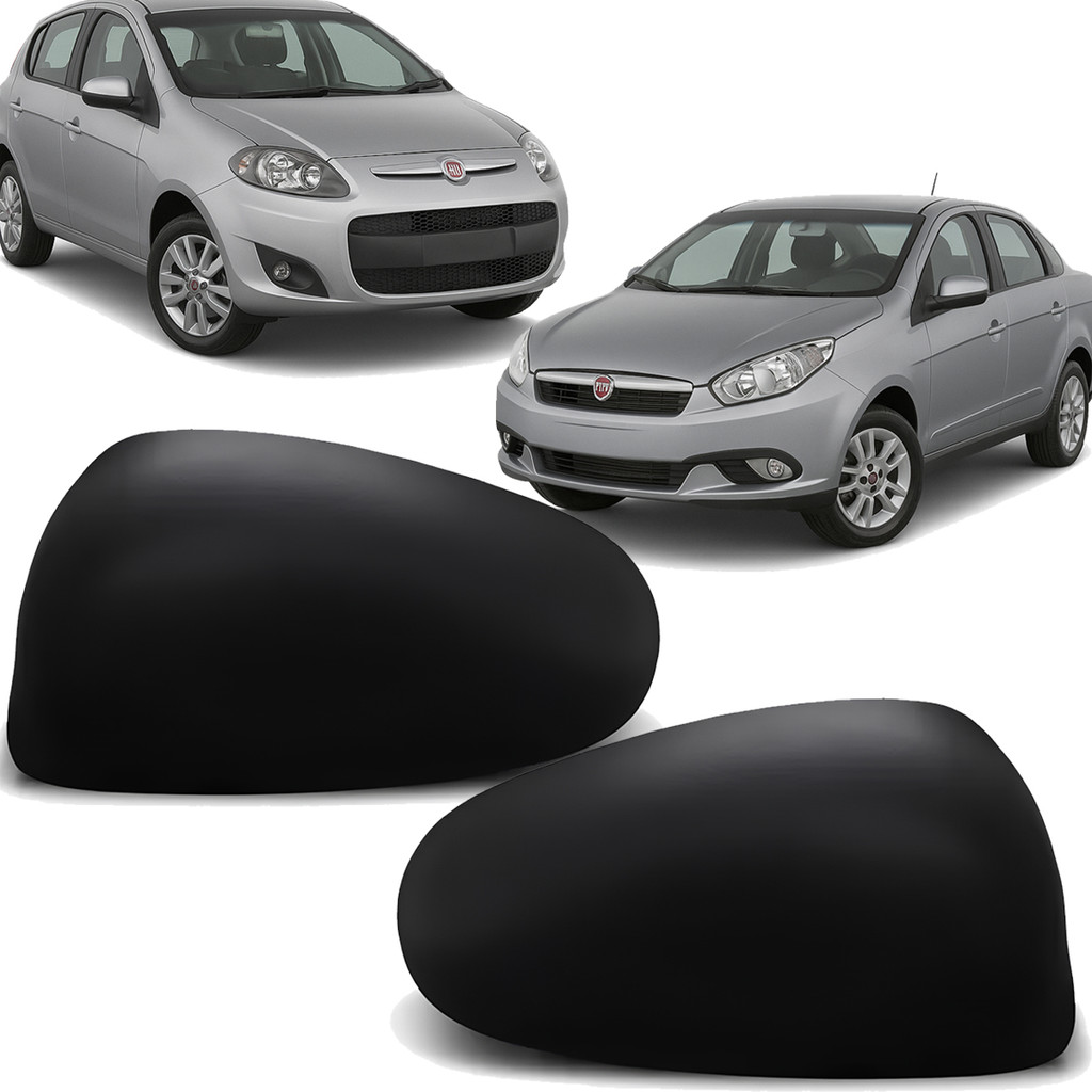 Capa Retrovisor Preto Sem Furo Seta Palio Attractive Essence 2012 a 2018 Grand Siena 2012 a 2021