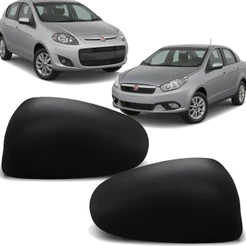 Capa Retrovisor Preto Sem Furo Seta Palio Attractive Essence 2012 a 2018 Grand Siena 2012 a 2021