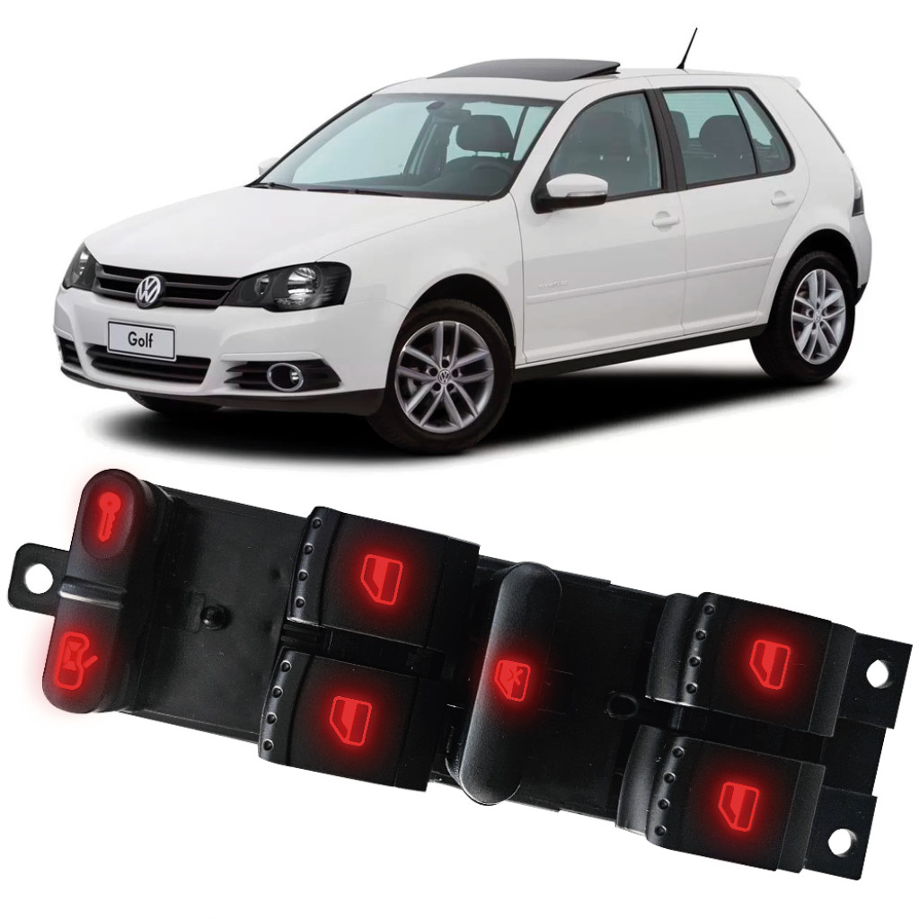 Botão Vidro Elétrico Golf 06 07 08 09 10 11 12 13 14