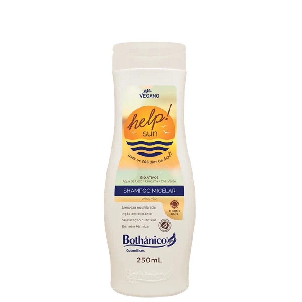 Shampoo Micelar Help Sun Bothânico Limpeza Detox 250ml