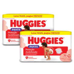 Kit 2 - Huggies Fralda Pants Proteção Acolchoada G - 70 Un