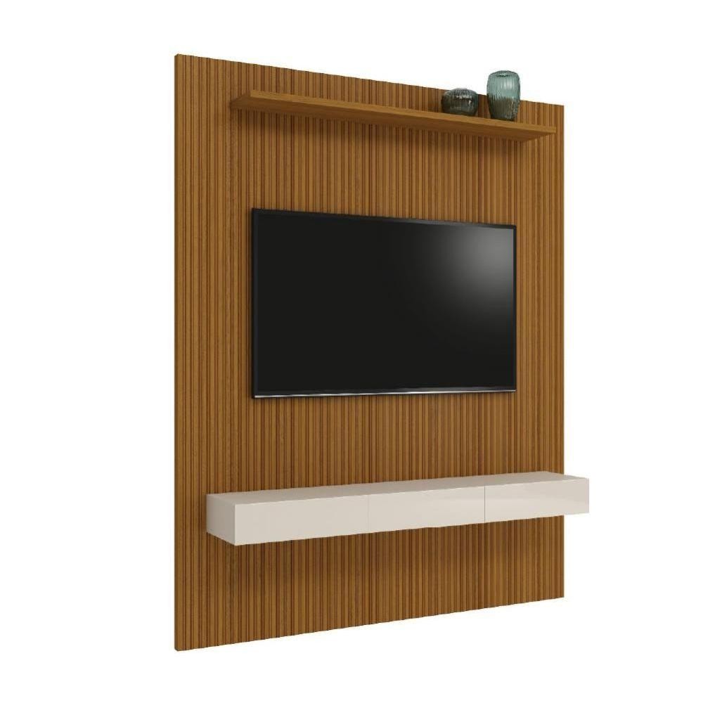 Painel Para Tv Até 75" Egeo Com Nicho 1,80M Off White Cedro em Oferta na Shopee
