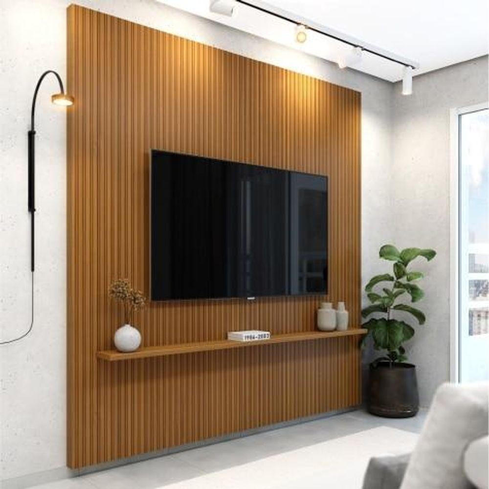 Painel TV Até 75" Ripado Egeo Com Prateleira 1,80m em Oferta na Shopee