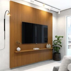 Painel TV Até 75" Ripado Egeo Com Prateleira 1,80m