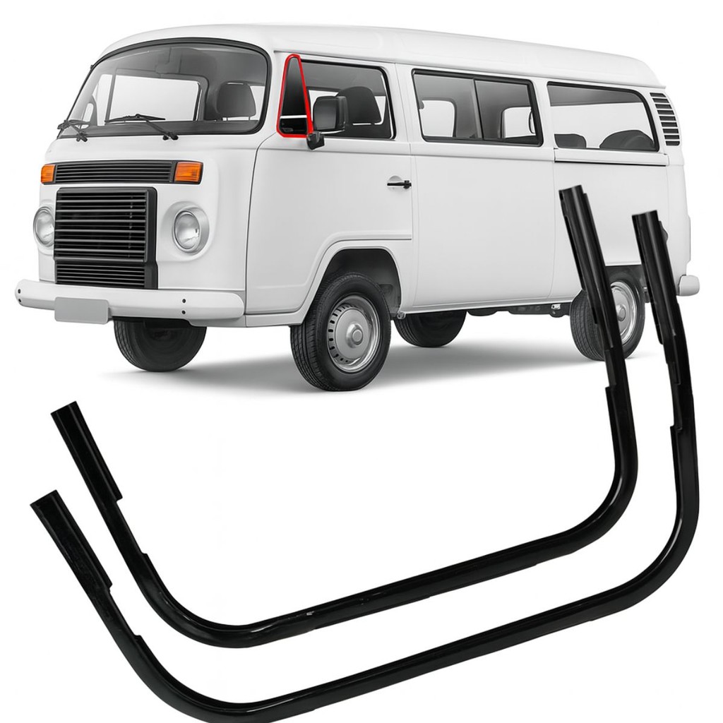 Par Borracha Ventarola Quebra Vento Kombi 1976 Em Diante