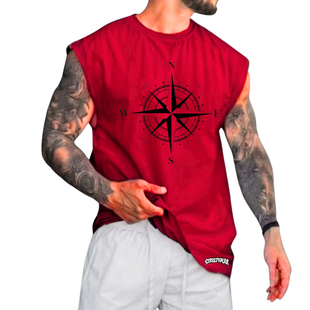 Regata Machão Oversized 100% Algodão Camiseta Cavada Musculação Streetwear Treino Praia Academia