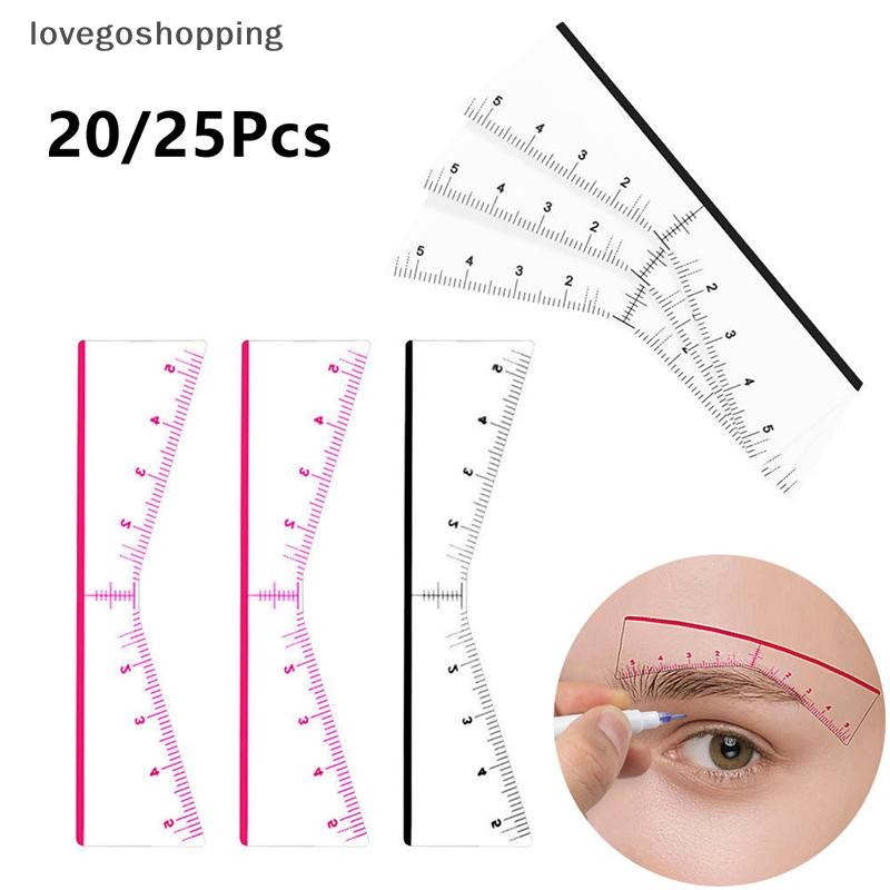 [lovego] Descartável 20/25pcs Adesivo De Régua De Sobrancelha Autoadesivo Guia De Posição De Tatuagem Maquiagem Permanen