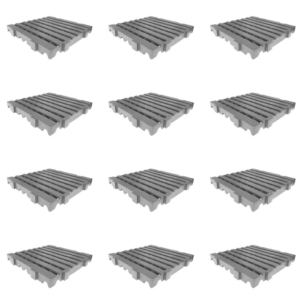 Kit 12un Estrado para Câmara Frigorífica Reforçado Croplastic 40x40x4,5cm Cinza em Oferta na Shopee