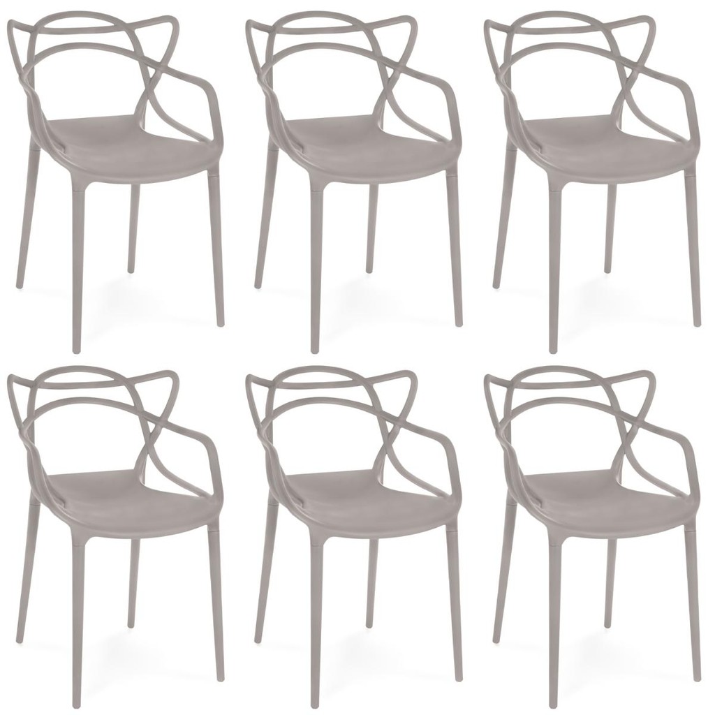 Kit 6 Cadeiras de Jantar Allegra Prática Empilhável em Oferta na Shopee