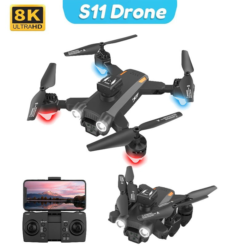 Drone S11 Câmera Dupla, Desvio de Obstáculos, LED e Wi-Fi, 1 Bateria