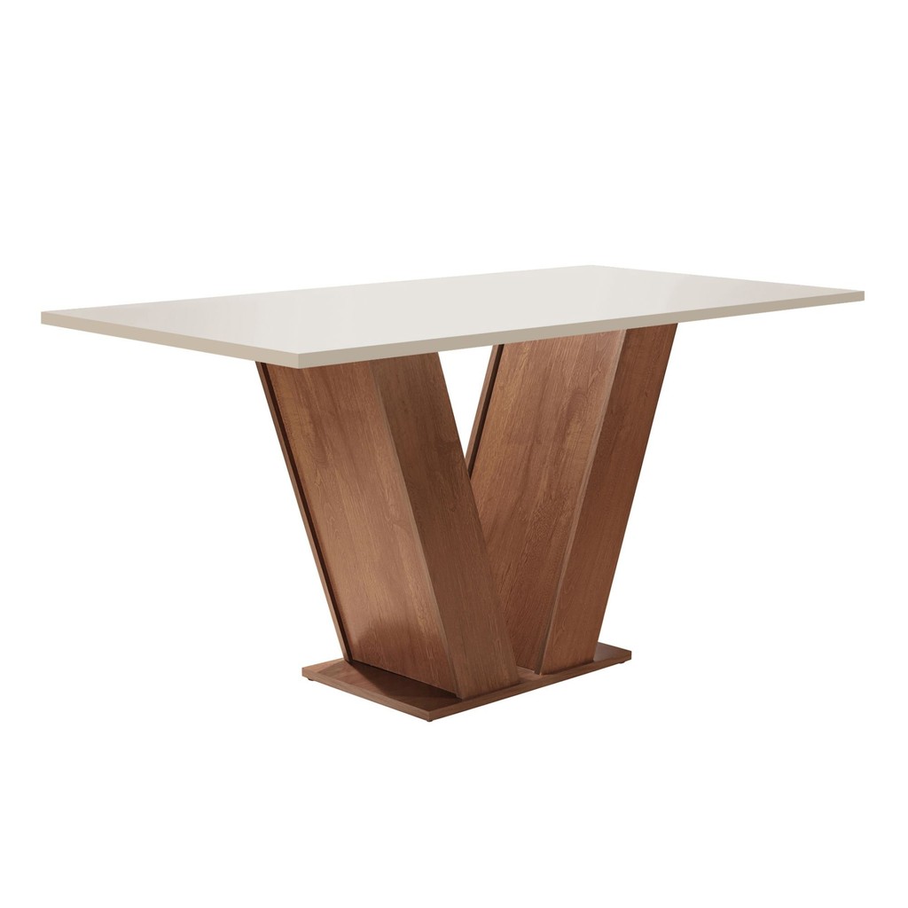 Mesa para Sala de Jantar 120cm Tampo em MDF Espanha Espresso Móveis Chocolate/Offwhite - Home & Living