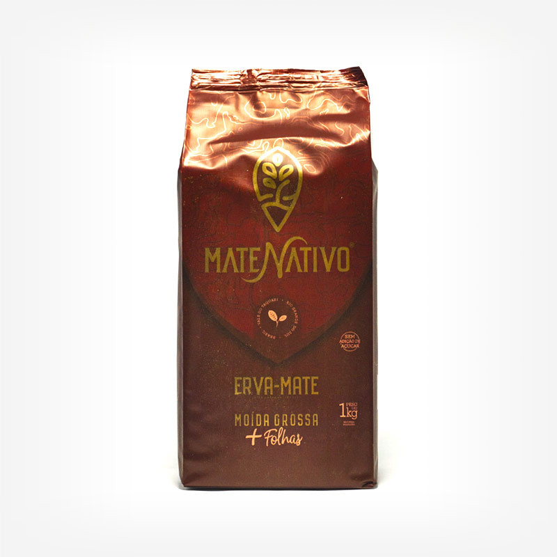 Erva Mate Chimarrão MATE NATIVO MOÍDA GROSSA Mais Folhas 1kg